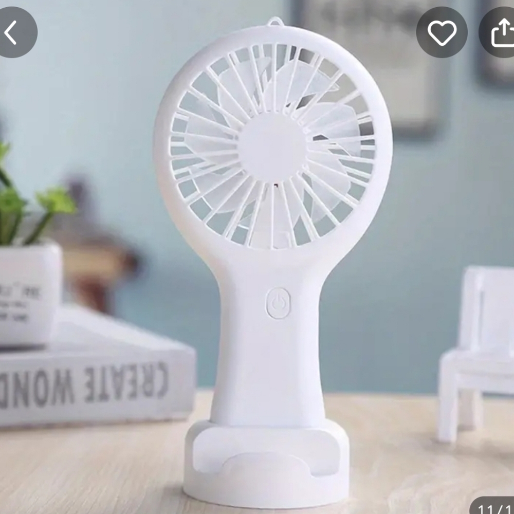 White Rechargeable Portable Fans New in Box